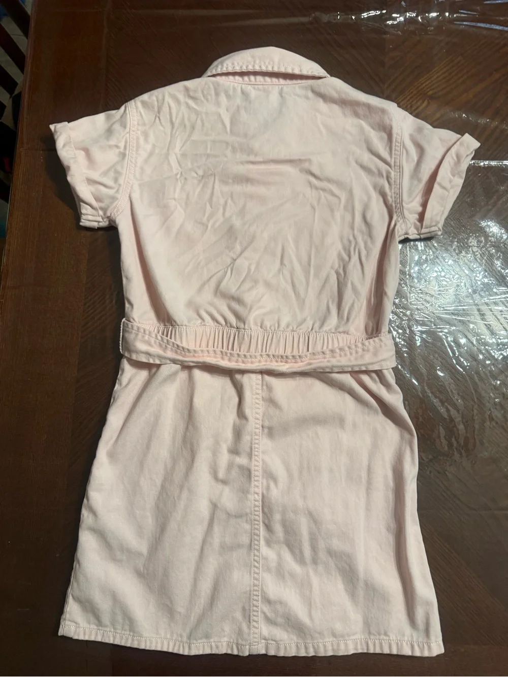 OshKosh B'gosh Pale Pink Button-Front Shirt Dress with Tie Belt